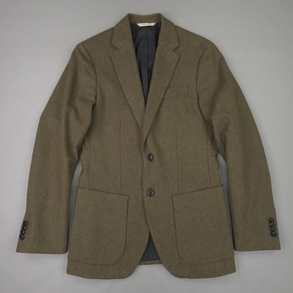 Banana Republic Blazer Mens 34R Green Wool Slim Fit Heritage Sport Coat Jacket